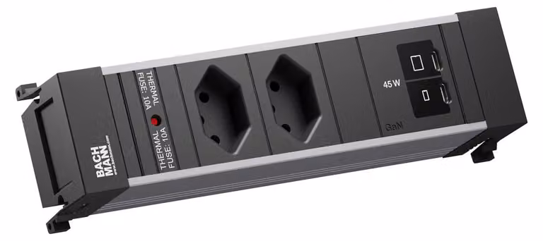 BACHMANN POWER FRAME S 2xCH 0°, 1xUSB C/C 45W, lunghezza = 0,2 metri