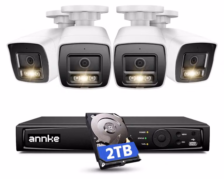Kit di telecamere di sicurezza 12MP PoE - Registratore video in rete (NVR) a 8 canali - 2TB di capacità di archiviazione - Risoluzione 4K - Per uso esterno