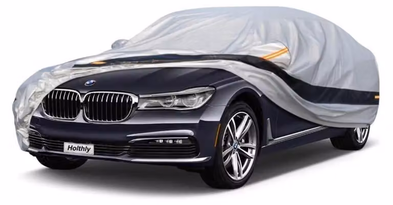 Copertura protettiva per auto, compatibile con BMW Serie 4 (2013-2024), multistrato (10 strati), impermeabile, con protezione UV, colore argento