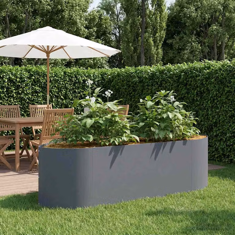 Letto rialzato da giardino vidaXL in acciaio color antracite L 140 x P 40 x H 40 cm