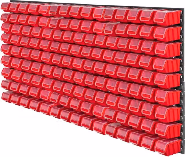 Pannello portautensili da parete KADAX per officina e garage, nero e rosso, L: 156 cm, H: 78 cm