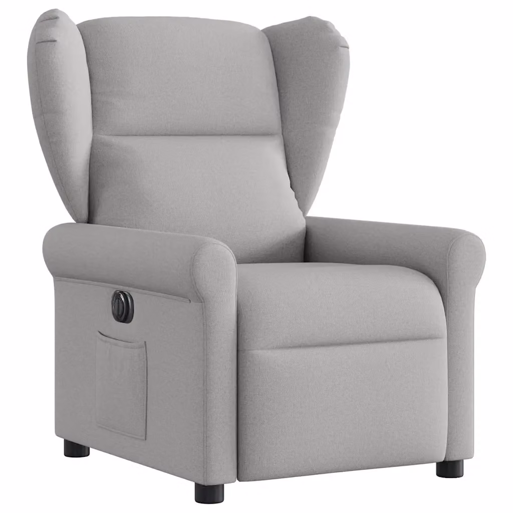 Poltrona Reclinabile Elettrica vidaXL in Tessuto Grigio con Braccioli e Funzione Relax – 2