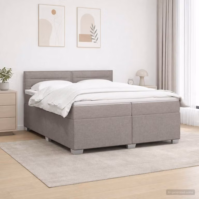 Maison Exclusive - Letto boxspring con materasso Taupe 200 x 200 cm Tessuto