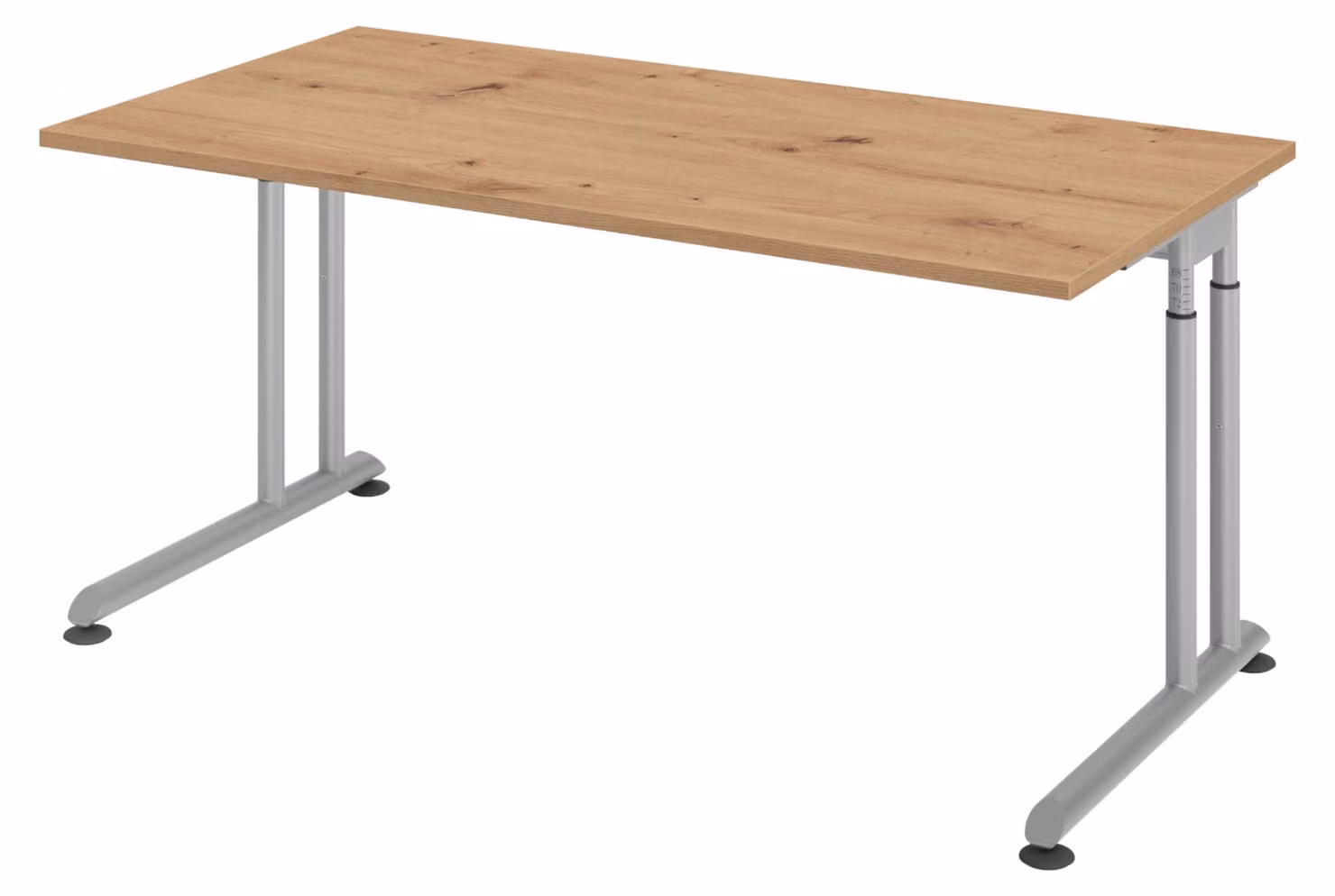 bümö Scrivania Serie-Z - Struttura: argento, dimensioni: 160 x 80 cm, decorazione: rovere nodoso