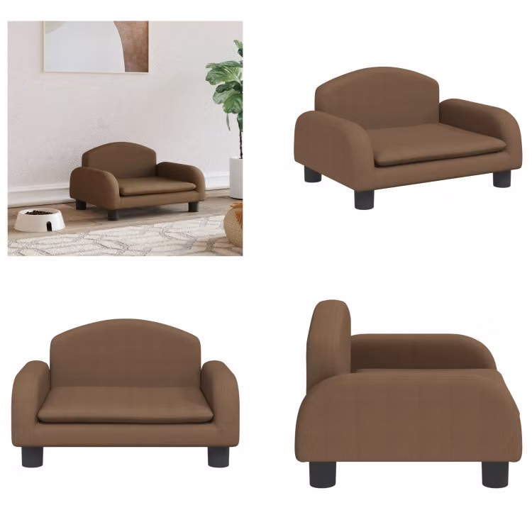 vidaXL Letto per cani marrone 50x40x30 cm in tessuto - letto per cani - letti per cani - divano per cani - divano per animali domestici