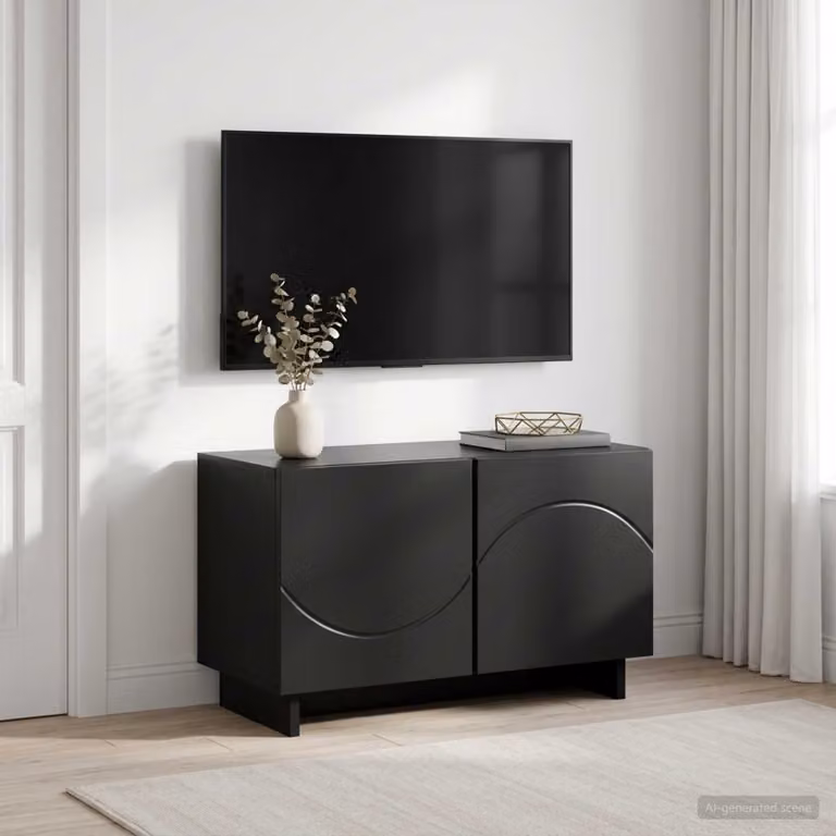vidaXL Supporto TV moderno in legno MDF nero L 60 cm, P 34.5 cm, H 40 cm