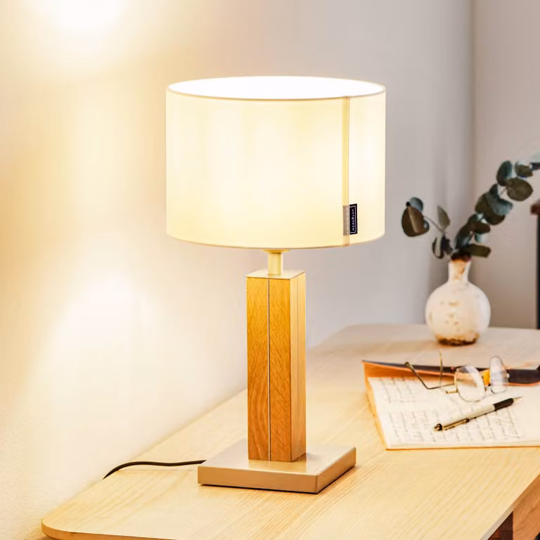 HerzBlut Lampada da tavolo Dana, Legno chiaro, Soggiorno / Sala da pranzo, Legno, Moderno, Lampada da tavolo