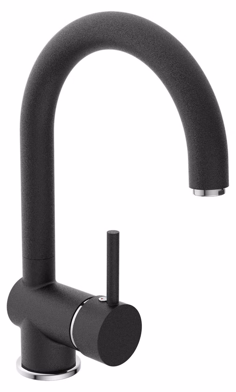 rubinetto da cucina eisl FUTURA C, rubinetto da cucina orientabile a 360° con funzione di risparmio energetico in nero opaco
