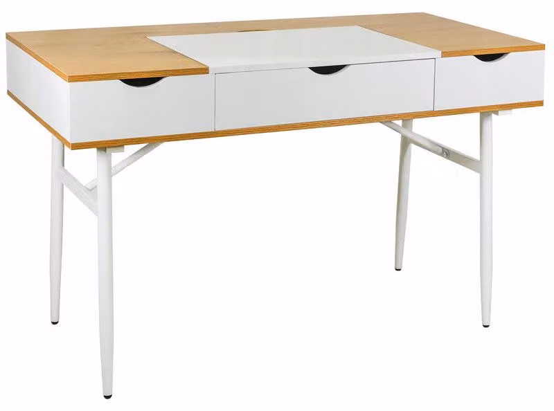 Scrivania per computer – Ampio piano di lavoro – Robuste gambe in acciaio – Postazione di studio con cassetto
