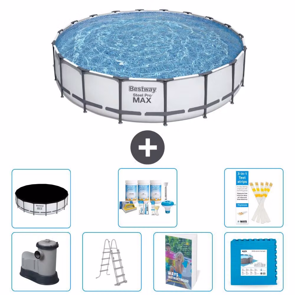 Piscina gonfiabile Bestway Steel Pro MAX, rotonda, 549x122 cm, composta da 6 parti, modello S536