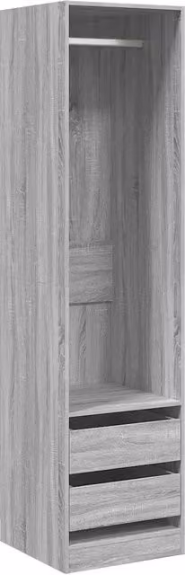 Mobile contenitore classico in legno composito grigio con cassetti e ripiani L/P/H: 50 x 50 x 200 cm