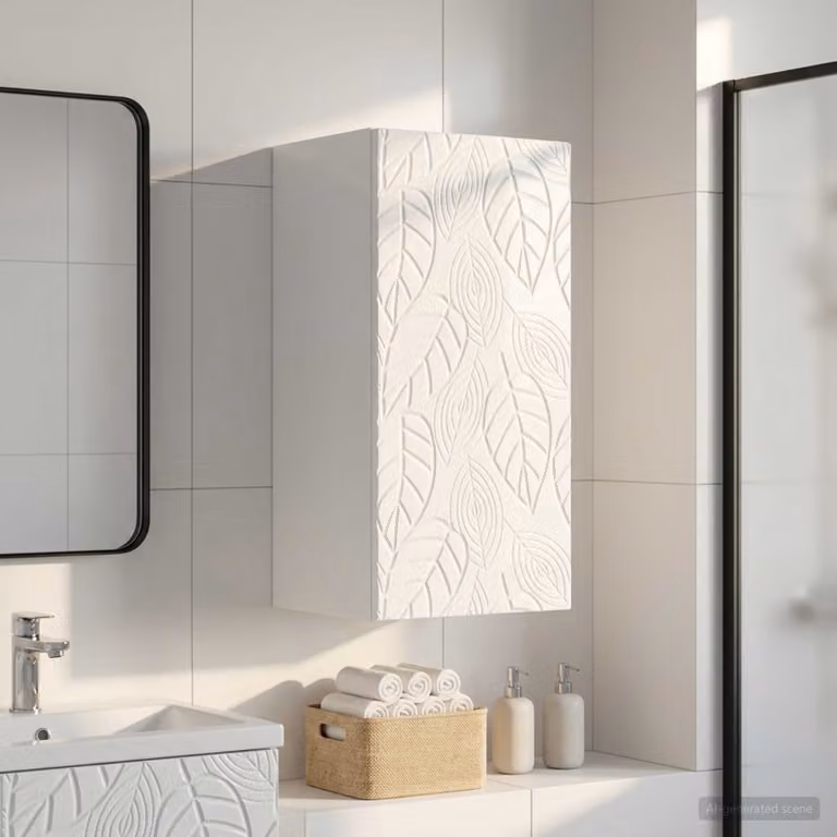 Armadio da bagno a muro vidaXL DELFT Bianco Lucido L: 30 cm, P: 31 cm, H: 59 cm