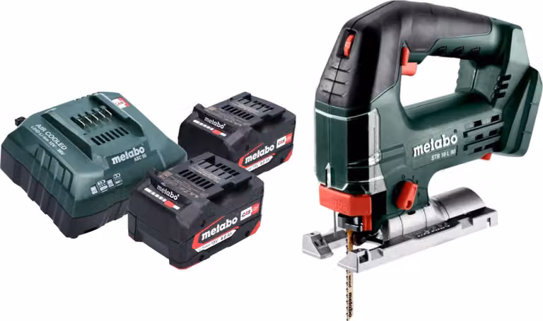 Sega alternativa a batteria Metabo STB 18 L 90 18 V 90 mm + 2 batterie 4,0 Ah + caricabatterie