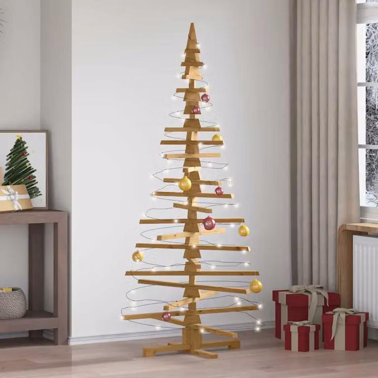 vidaXL Albero di Natale in legno KOTKA Legno Massello di Pino