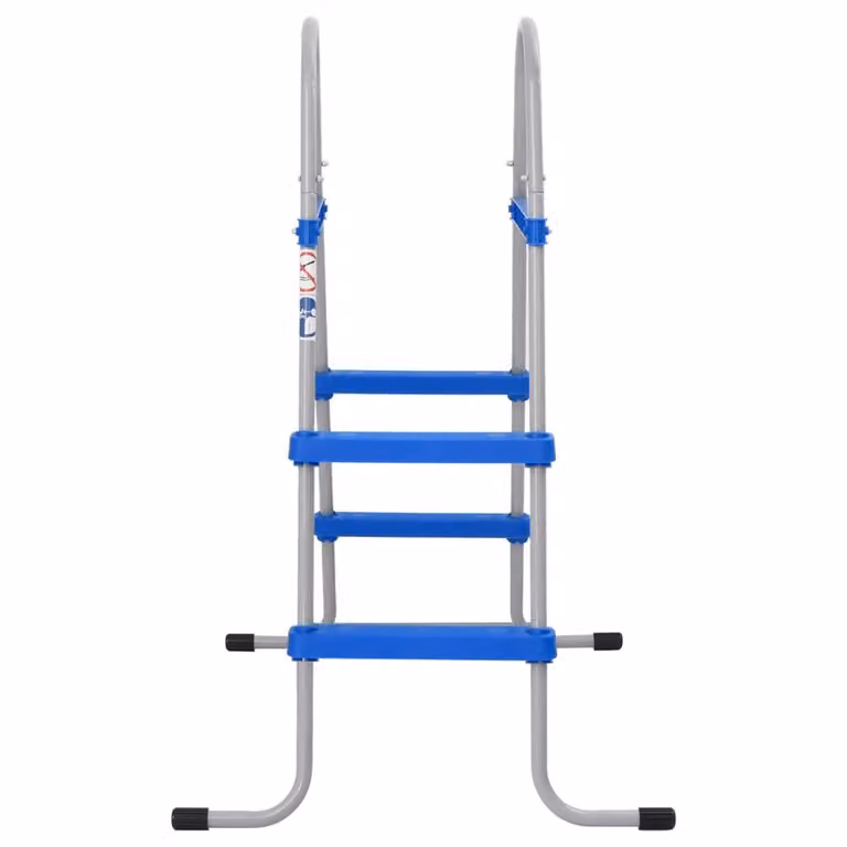vidaXL Scala per piscine fuori terra 84 cm in acciaio e plastica
