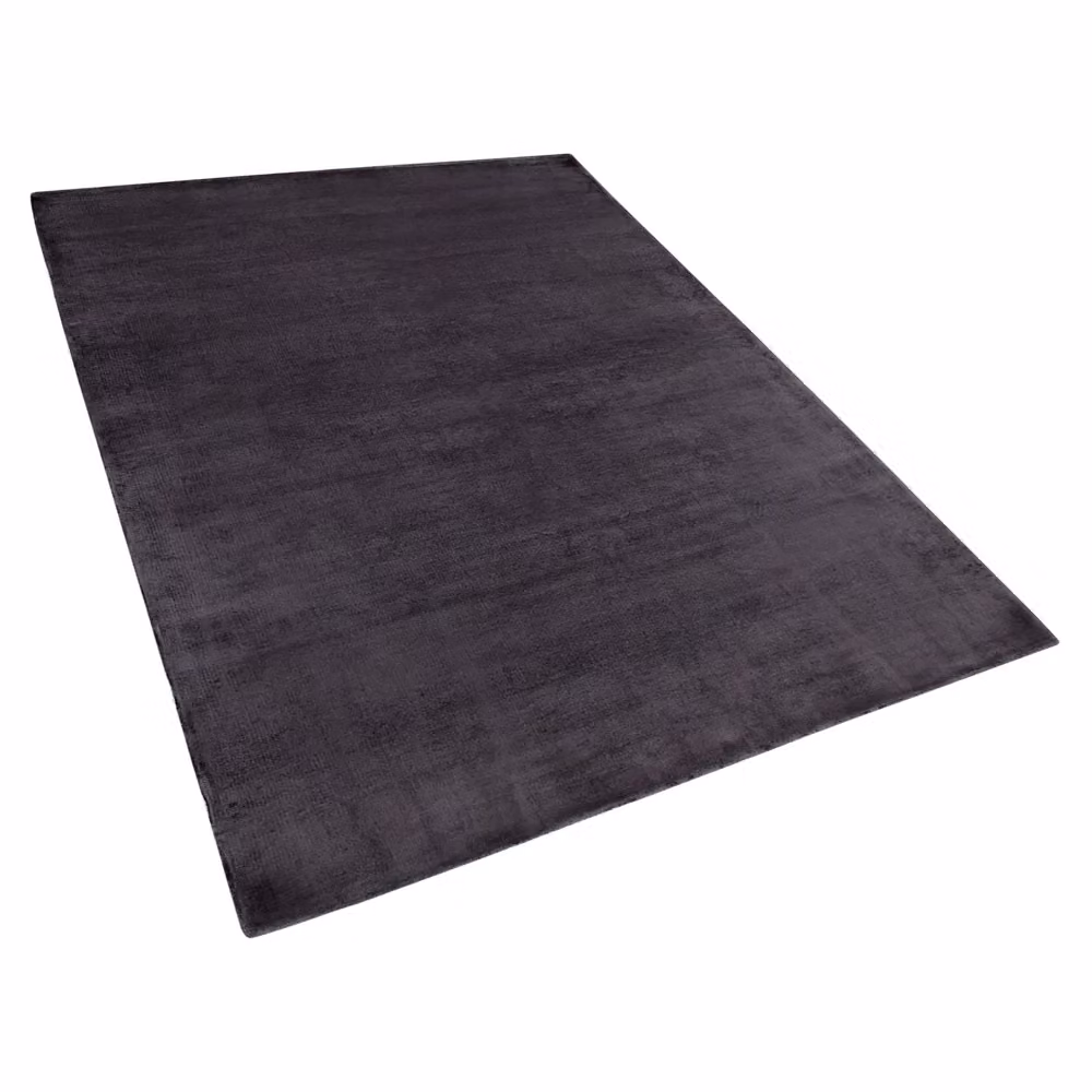 Tappeto moderno Beliani in viscosa grigio antracite, L: 140 cm x P: 200 cm, annodato a mano – 2