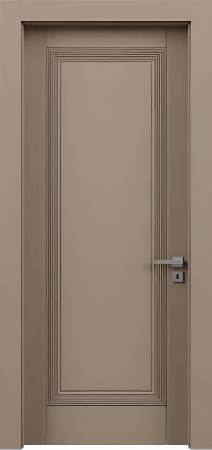Stilvolle Beige Einzeltür Designer PVC-Laminierung Edle Wohnungstür
