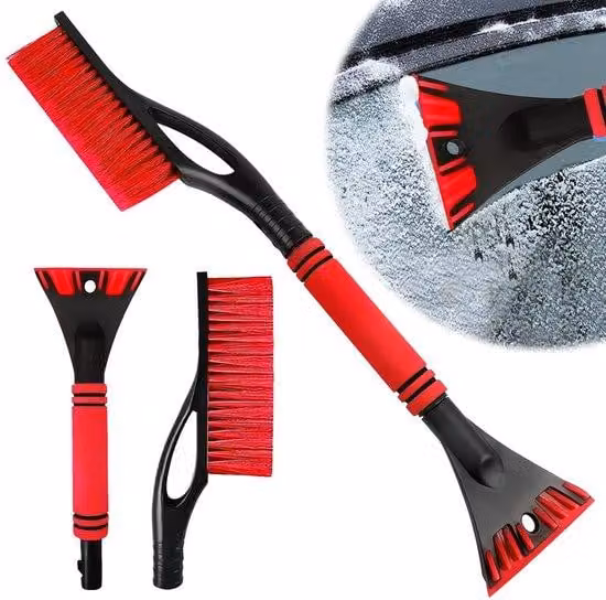 Uniqoos® Spazzola e raschietto per neve 2-in-1, adatti per auto, SUV e camion. Realizzati in ABS con testina spazzola lucida per evitare graffi, lunghezza 60 cm, larghezza di lavoro 20 cm, impugnatura in schiuma antiscivolo