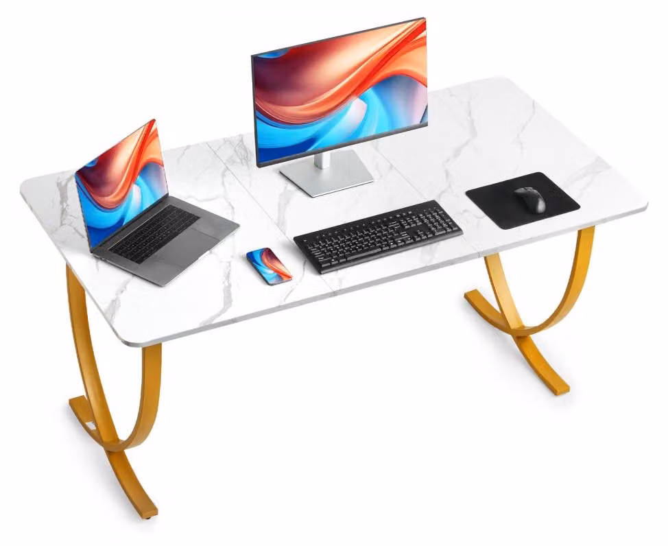 Scrivania per computer - 160 x 80 cm - Portata massima: 158 kg - Struttura in metallo - Ideale per l'ufficio domestico