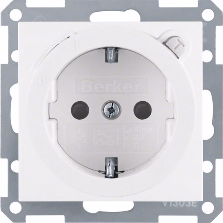 Presa di corrente Berker SCHUKO pws/gl con interruttore FI 47088989