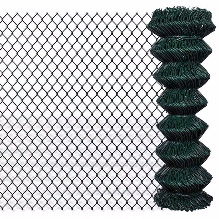 Recinzione a rete in acciaio rivestita in PVC verde vidaXL, L: 15 m, H: 1,25 m