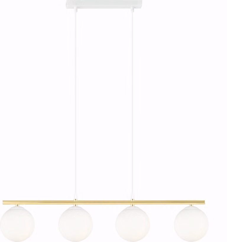 Lampadario Emibig 4xE14 10W ALLORA con 4 paralumi bianchi 1255/4