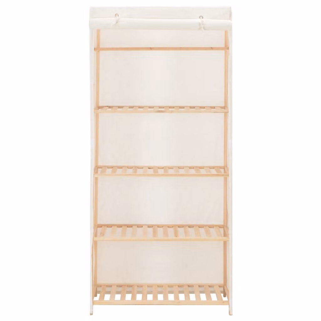Armadio Bianco 79x40x170 cm in Tessuto