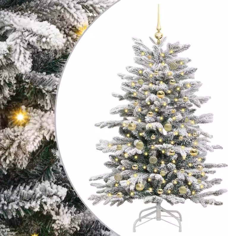 Albero di Natale Artificiale con Rami Pieghevoli Bianco 150 cm