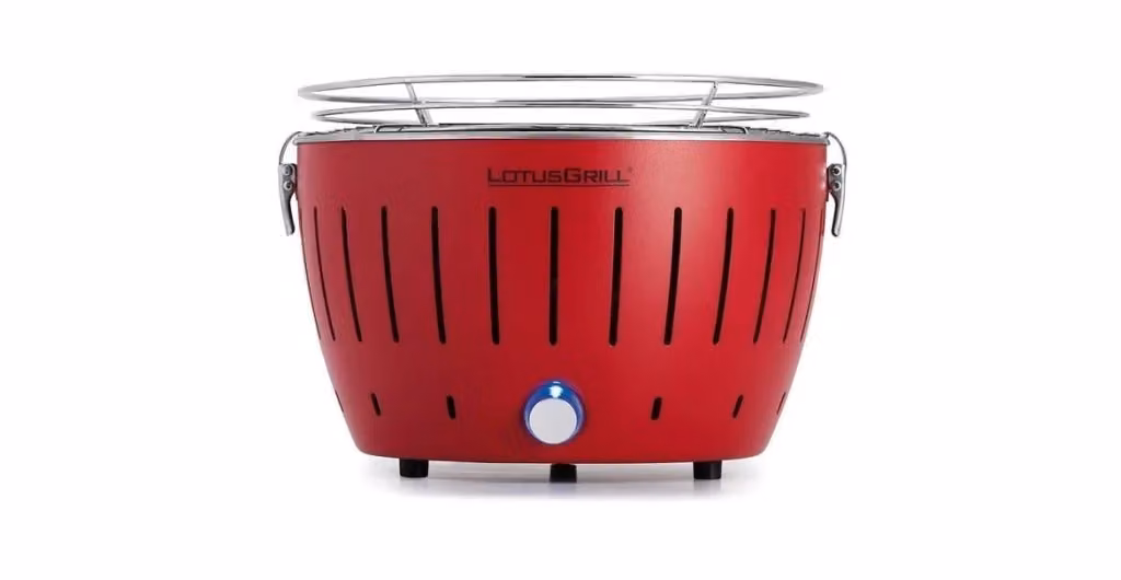 LotusGrill Mini Barbecue a Carbone LOG-RO-280 con Alimentazione USB, Griglia in Acciaio Inox, Colore Rosso – 2
