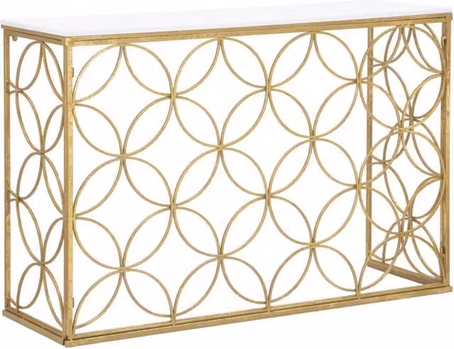 Console Star Marble GIORDANOSHOP in Marmo e Metallo Oro e Bianco L/P/H: 120 x 40 x 80 cm