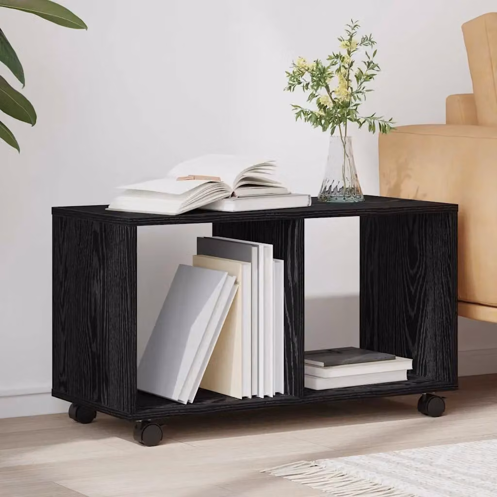 Tavolino moderno vidaXL in legno nero, L 72 cm x P 33 cm x H 42,5 cm