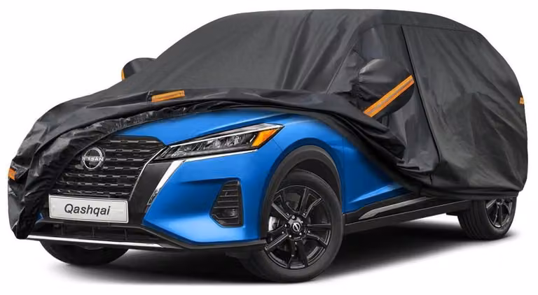 Copertura per auto impermeabile e traspirante, adatta per Nissan Qashqai (2017-2025), con 7 strati, copertura completa, protezione antipolvere, colore nero