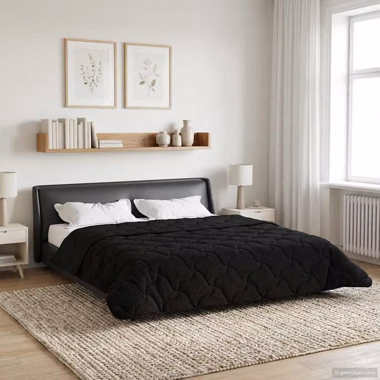 vidaXL Piumone Invernale Nero in Microfibra Traspirabile e Reversibile L/P: 240 x 220 cm