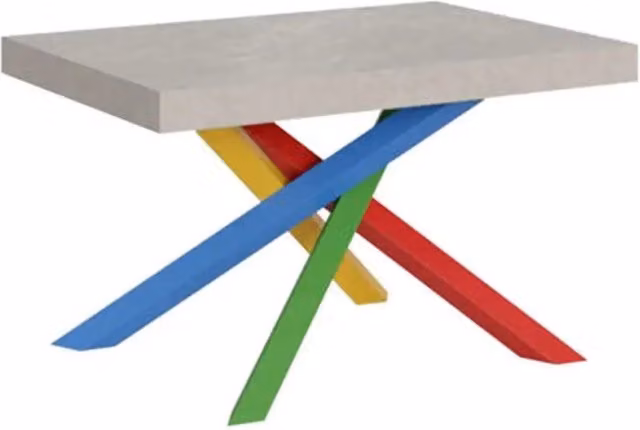 Tavolo allungabile Itamoby Volantis color cashmere con gambe multicolore L/P: 140/244 x 90 cm – 1