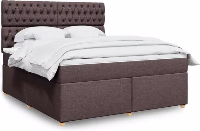 Letto Ibrido con Materasso a Molle vidaXL, Colore Marrone e Bianco, L/P: 180 x 200 cm