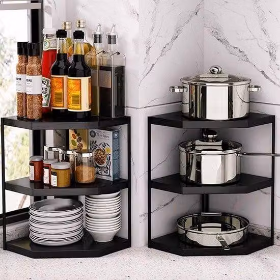 Azomor Questo innovativo scaffale angolare è stato progettato per sfruttare al meglio lo spazio della vostra cucina