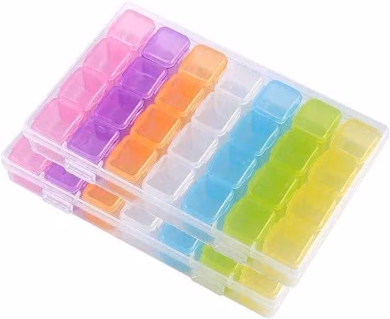 Scatole portaoggetti per piccoli oggetti, 28 scomparti, ideali per il fai da te, 6,7 x 4,3 cm