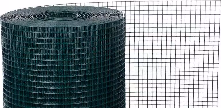 Rete GARDEN PVC, 1000/12,7x12,7/1,2 mm, verde, RAL 6005, quadrata, da giardino, per allevamento, conf. 10 m