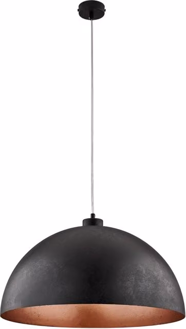 Lampada a sospensione industrial Marcus Belight in metallo nero e rame, diametro 50 cm