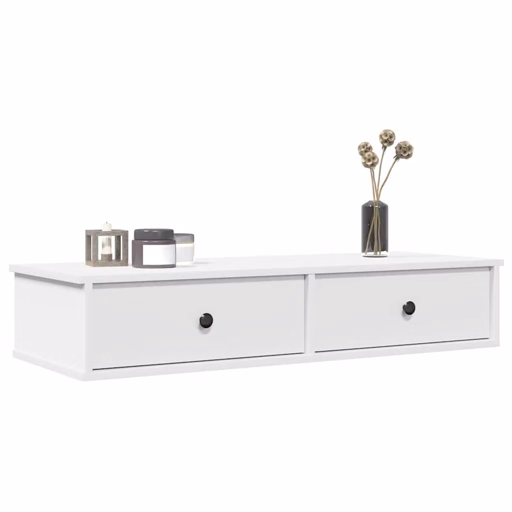 vidaXL Scaffale a Parete Moderno con Pannello Posteriore Bianco in MDF L 100 x P 37,5 x H 19 cm
