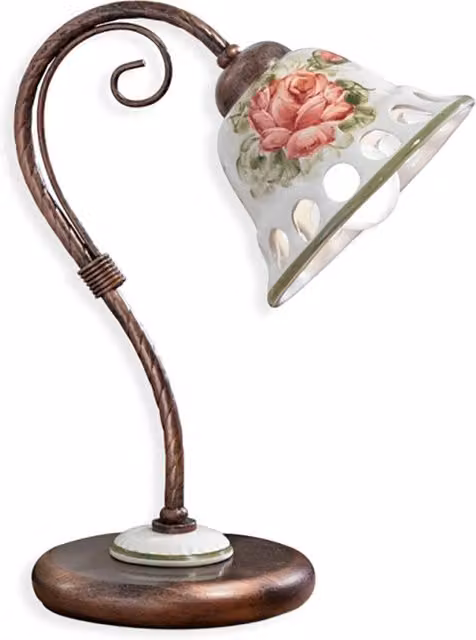 Lumetto Classico Napoli Metallo E Ceramica Nero Sfumato Rame 1 Luce E14