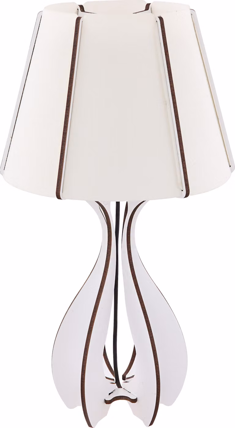 Lampada da tavolo Globo modello Tl, in MDF bianco con bordo marrone, 1 LED, codice prodotto 21581