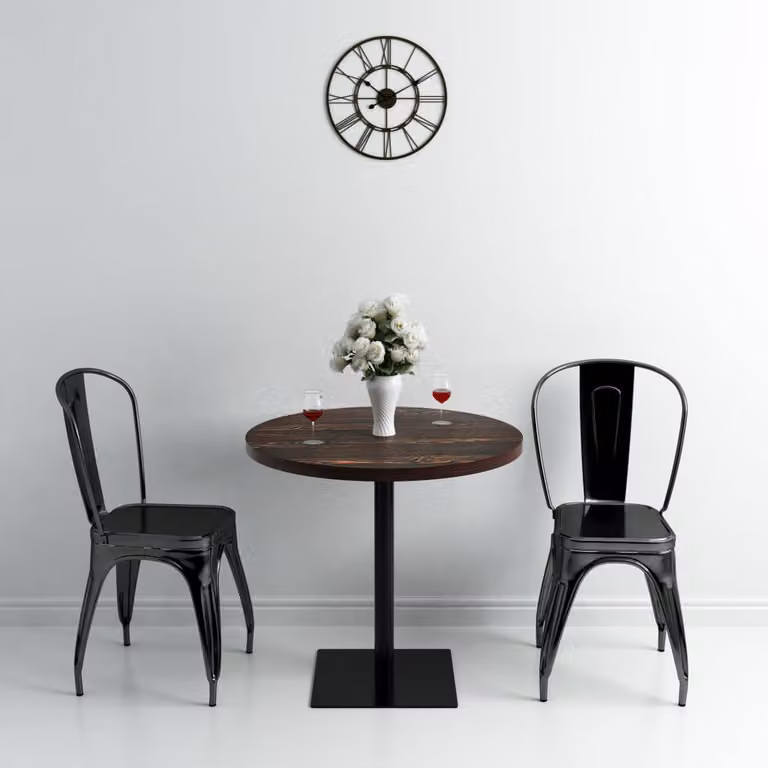 vidaXL Tavolo da bistrot rotondo in MDF e acciaio 80×75 cm frassino scuro