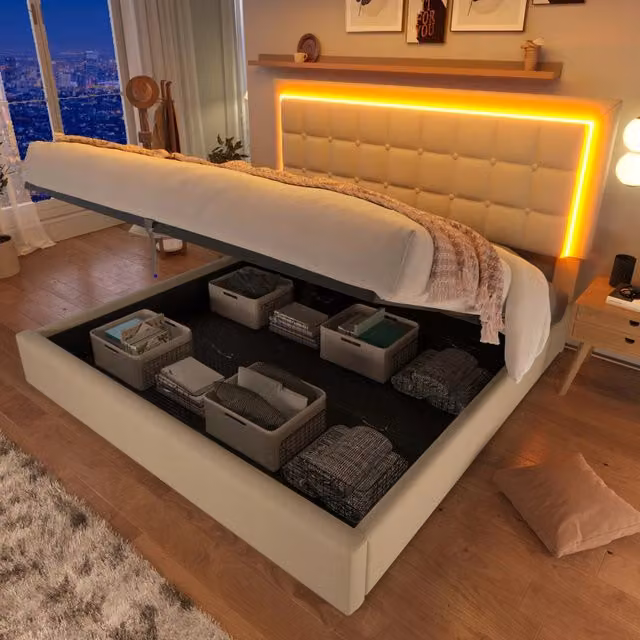 Letto Matrimoniale - Xylo - 140x200 - Bianco - Con Luci LED