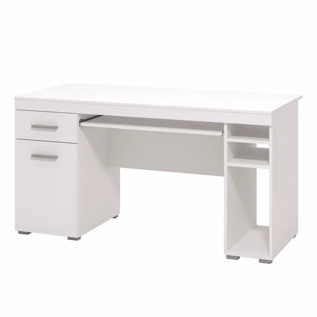 Scrivania Massafra DMORA con un cassetto, Bianco Opaco, L: 145 cm, P: 65.5 cm, H: 75.5 cm – 2