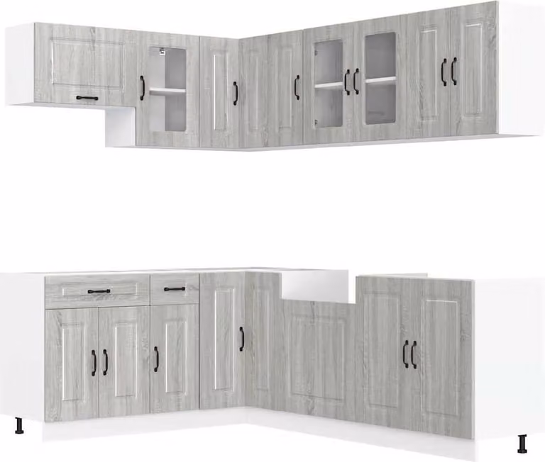Set Mobili da Cucina 11 pz Kalmar Grigio Sonoma in Truciolato