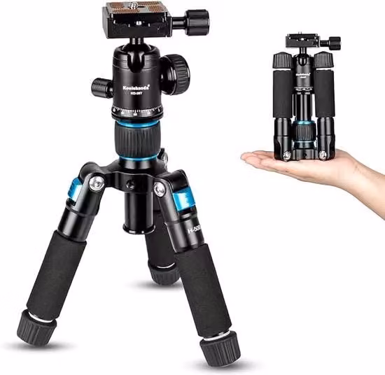 Tripode da viaggio in alluminio per fotocamera colore nero