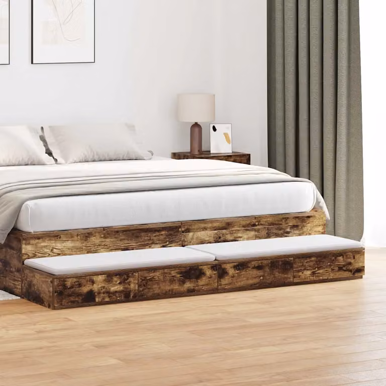 Cassetti per letto vidaXL colore rovere fumé L: 180 cm, P: 36,5 cm, H: 16,5 cm