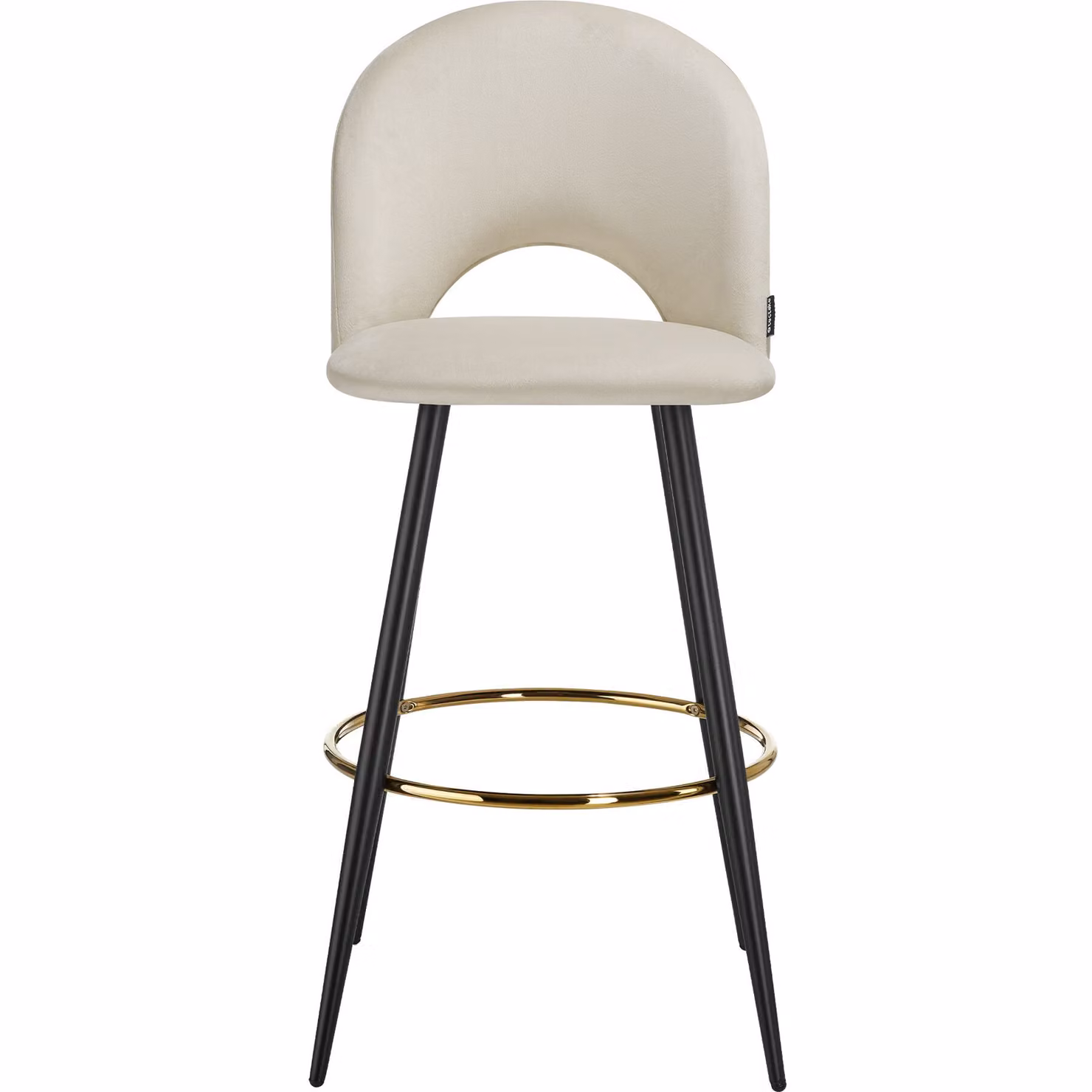 Set di 2 Sgabelli Sachel con schienale TecTake in velluto, colore beige e nero – 2