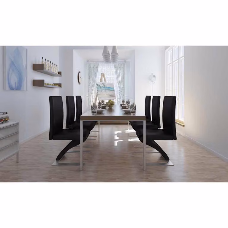 vidaXL Sedie da Pranzo 6 pz Nere in Similpelle